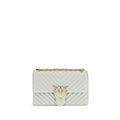 PINKO Gray Calf Leather Bos Taurus Shoulder Bag