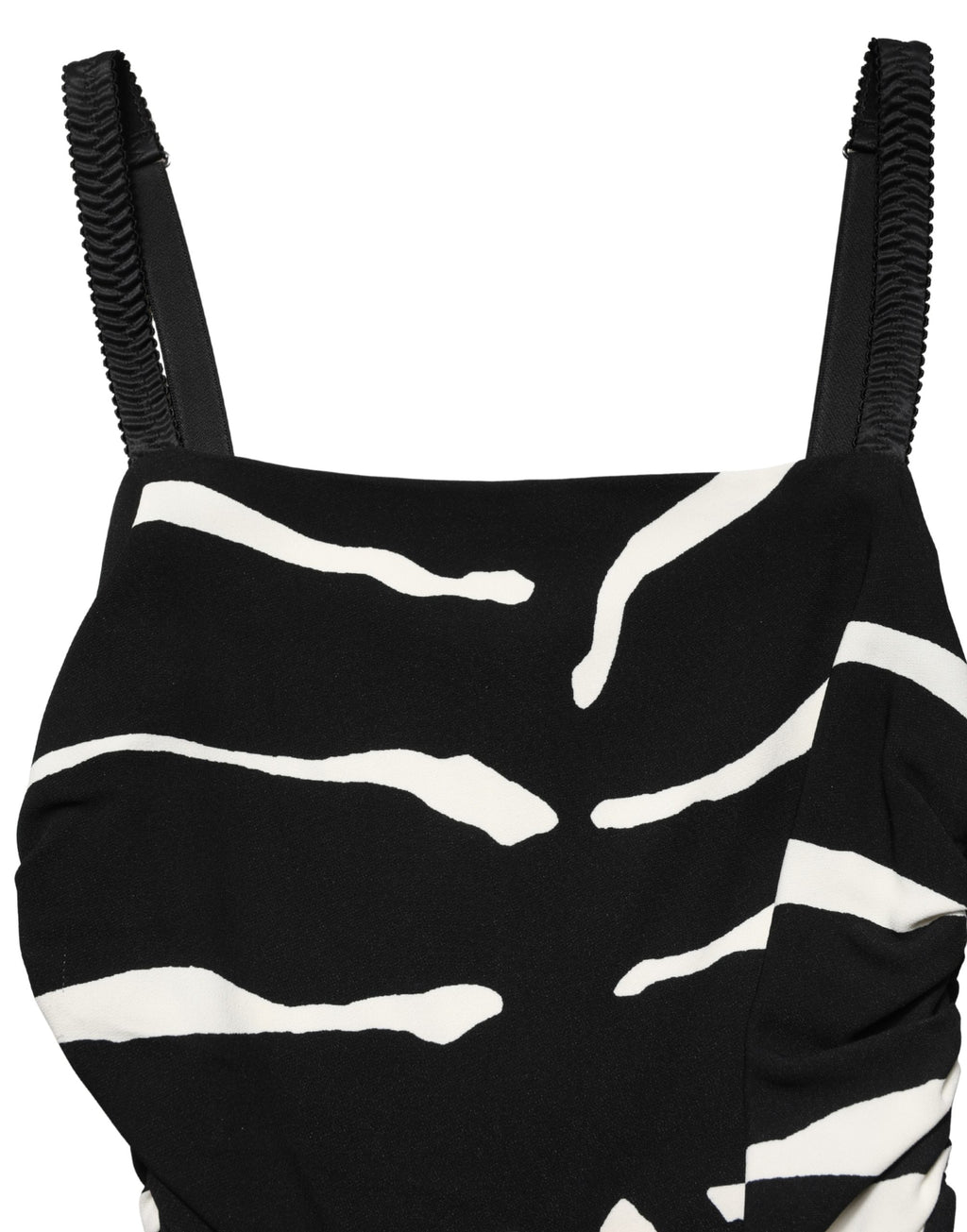 Dolce & Gabbana Black White Zebra Print CadyCalf Length Dress