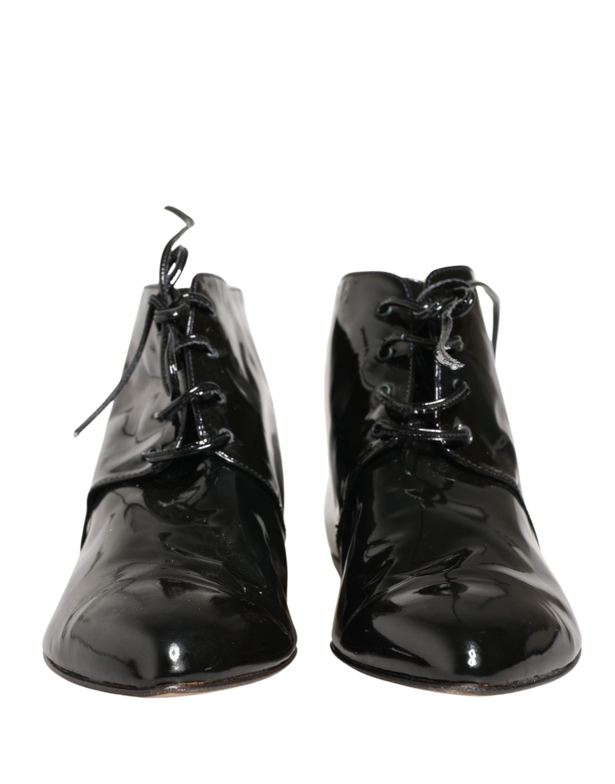Dolce & Gabbana Black Leather AnkleBoots Shoes