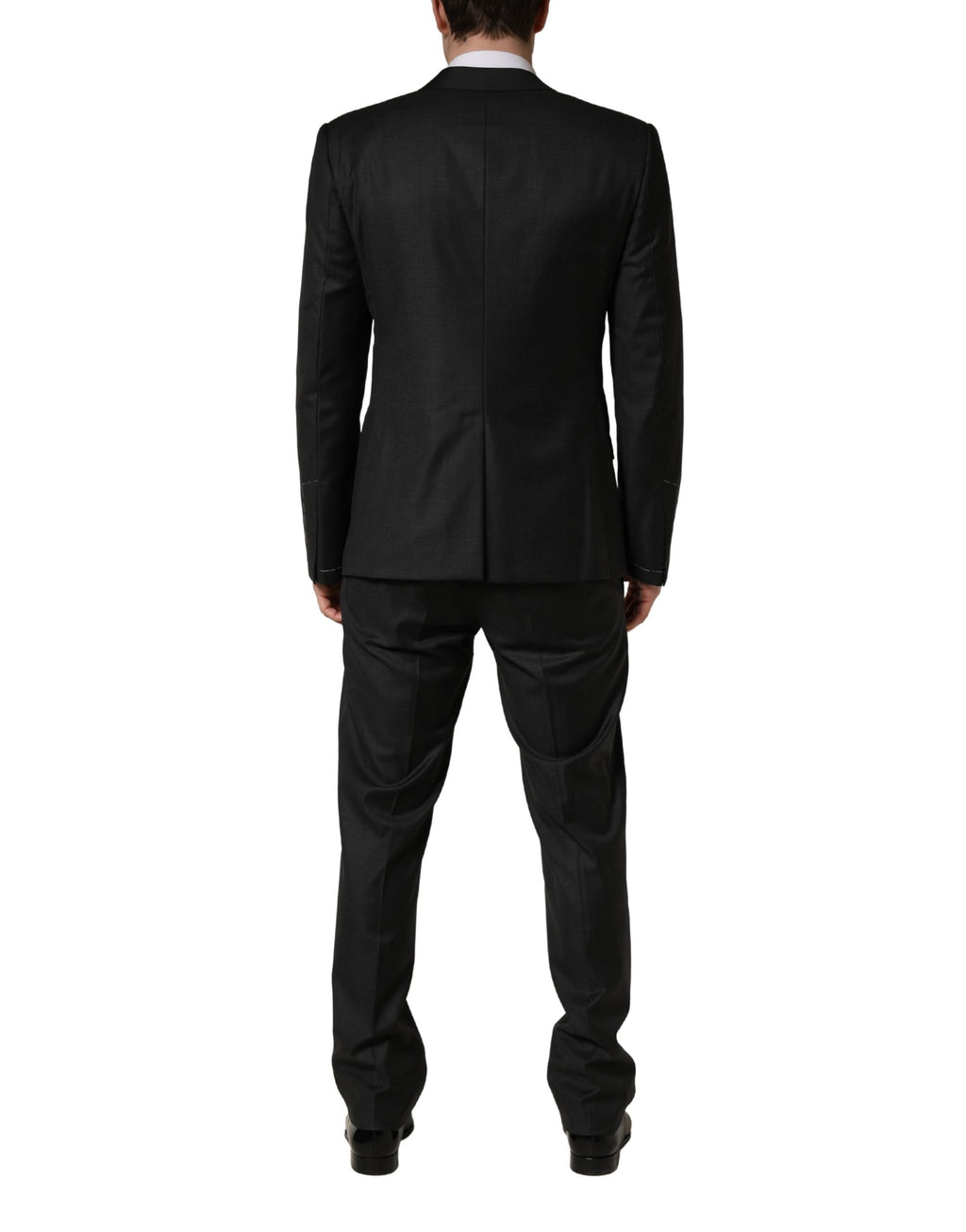 Dolce & Gabbana Dark Gray Wool Slim Fit Formal 3 Piece Men Suit