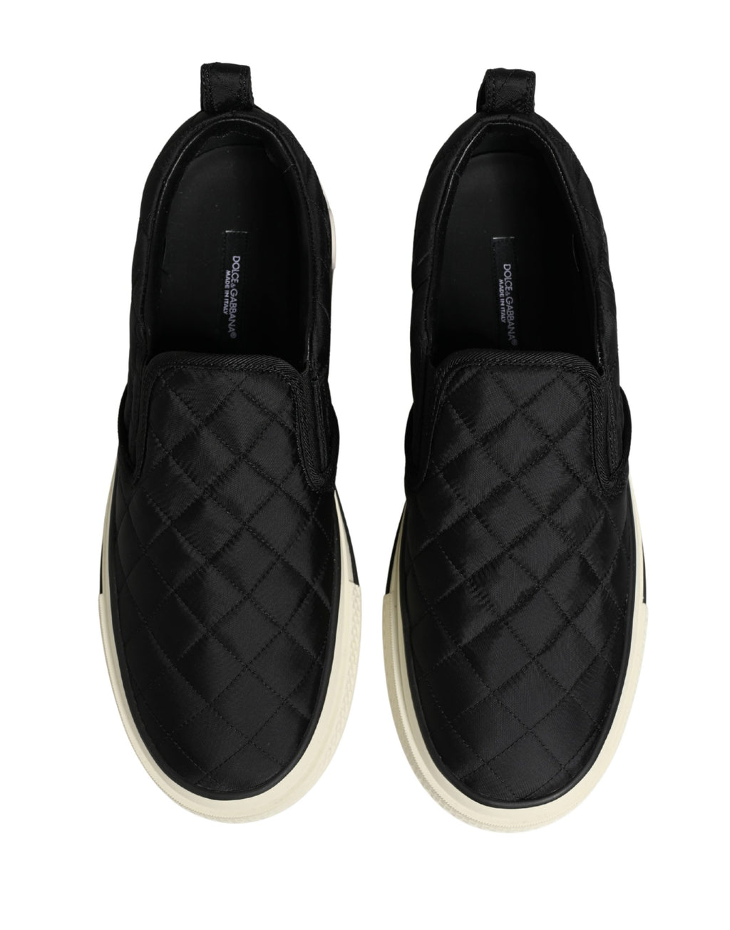 Dolce & Gabbana Black Quilted Slip On Low Top Sneakers Shoes