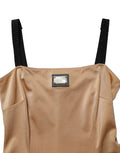 Dolce & Gabbana Brown Nylon Blend Cady Sleeveless Mini Dress