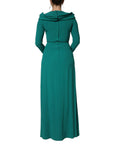 Dolce & Gabbana Green Round Neck Long Sleeves Gown Dress