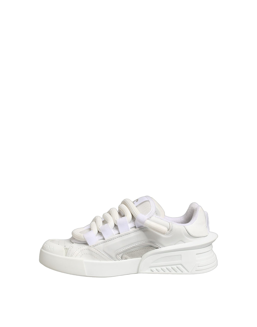 Dolce & Gabbana White Calfskin Leather Low Top Sneakers Shoes