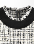 Dolce & Gabbana Black White Tweed Sheath A-line Midi Dress