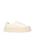Jil Sander White Leather Platform Sneakers