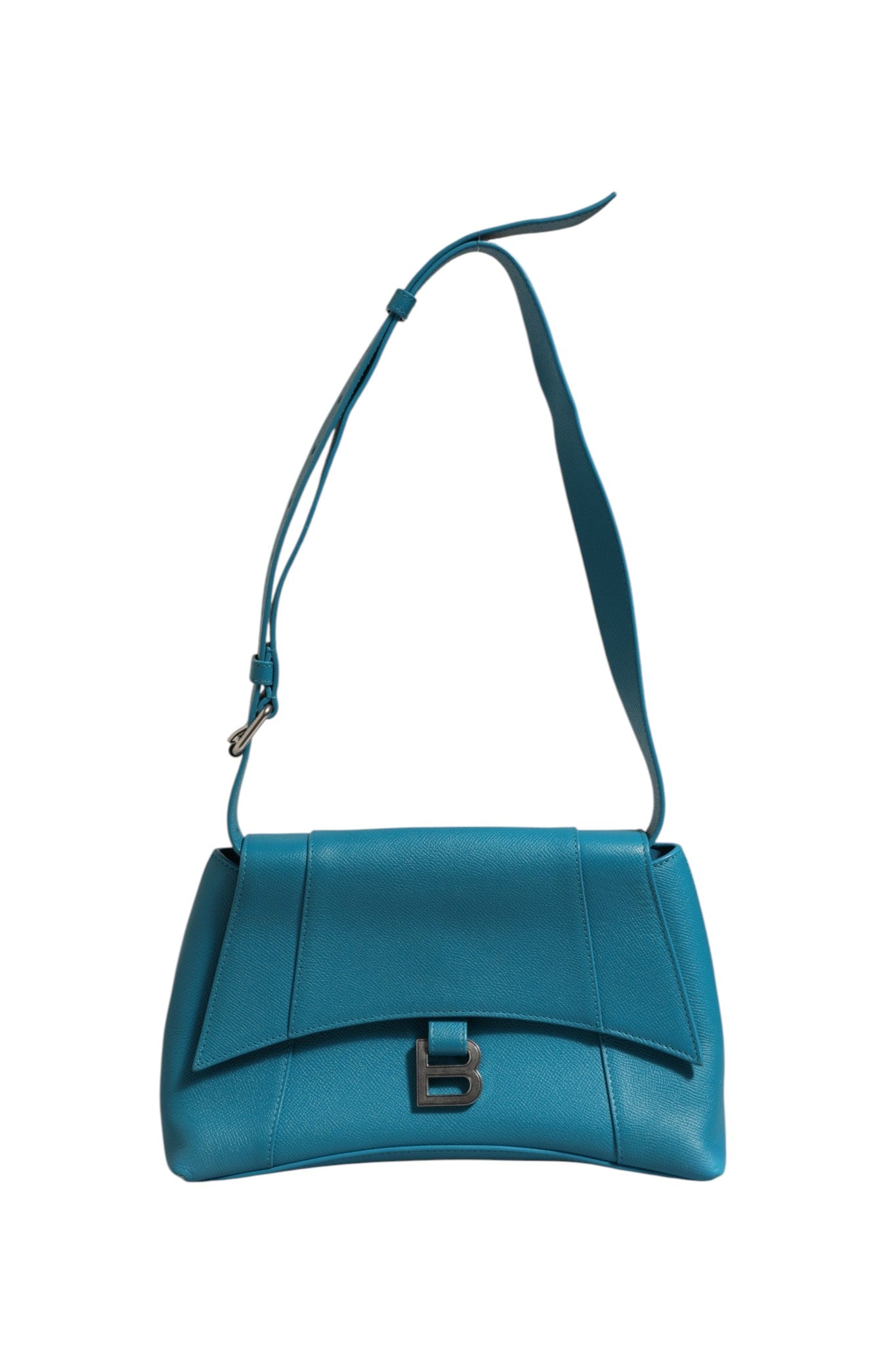 Balenciaga Calfskin S Downtown Blue Shoulder Bag