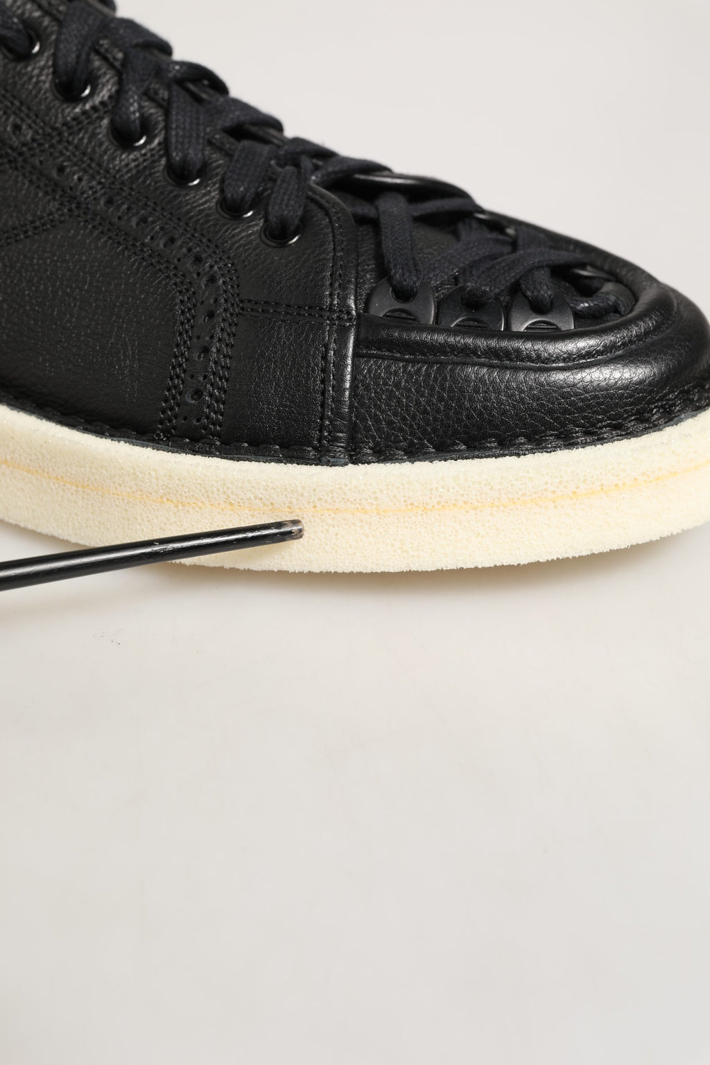 Dolce & Gabbana Black Leather Lace Up Low Top Sneakers Shoes