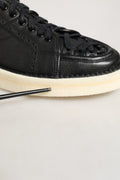 Dolce & Gabbana Black Leather Lace Up Low Top Sneakers Shoes