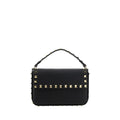 Valentino Garavani Black Calf Leather Bos Taurus Shoulder Bag
