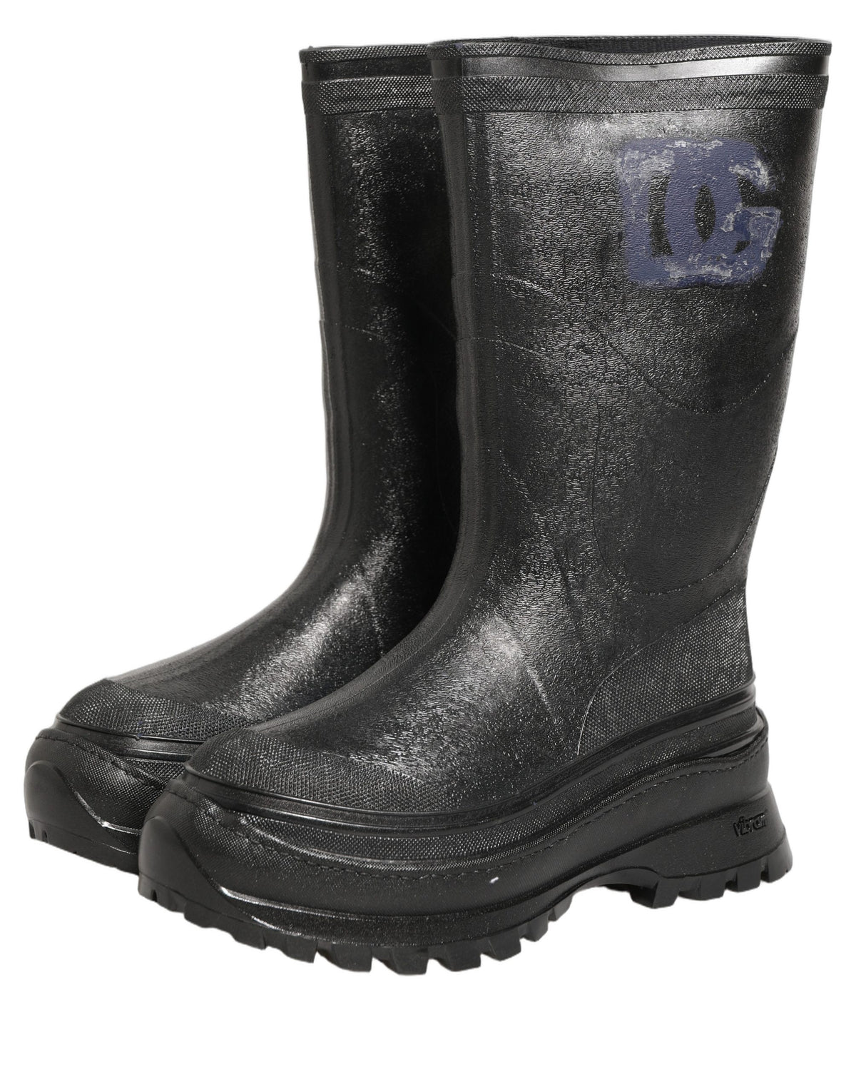 Dolce & Gabbana Black PVC Pull On Rain Boots Men Shoes