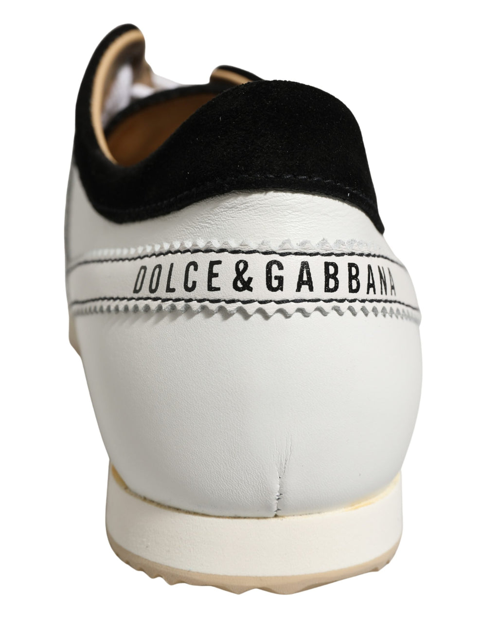 Dolce & Gabbana Black White Leather Suede Low Top Sneakers Shoes