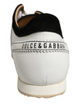 Dolce & Gabbana Black White Leather Suede Low Top Sneakers Shoes