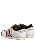 Dolce & Gabbana Black White Leather Suede Low Top Sneakers Shoes