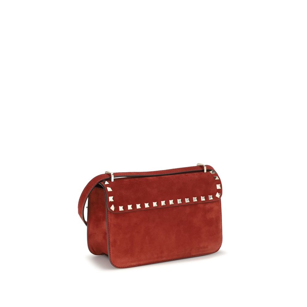 Valentino Garavani Red Suede Leather Shoulder Bag