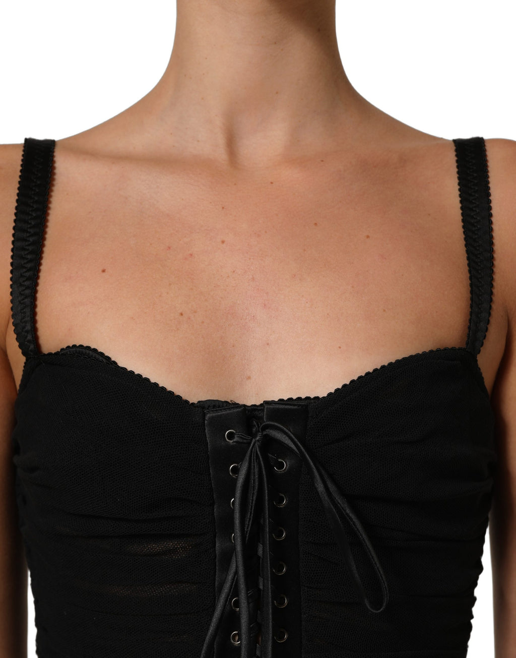 Dolce & Gabbana Black Bodycon Fitted Corset Style Mini Dress