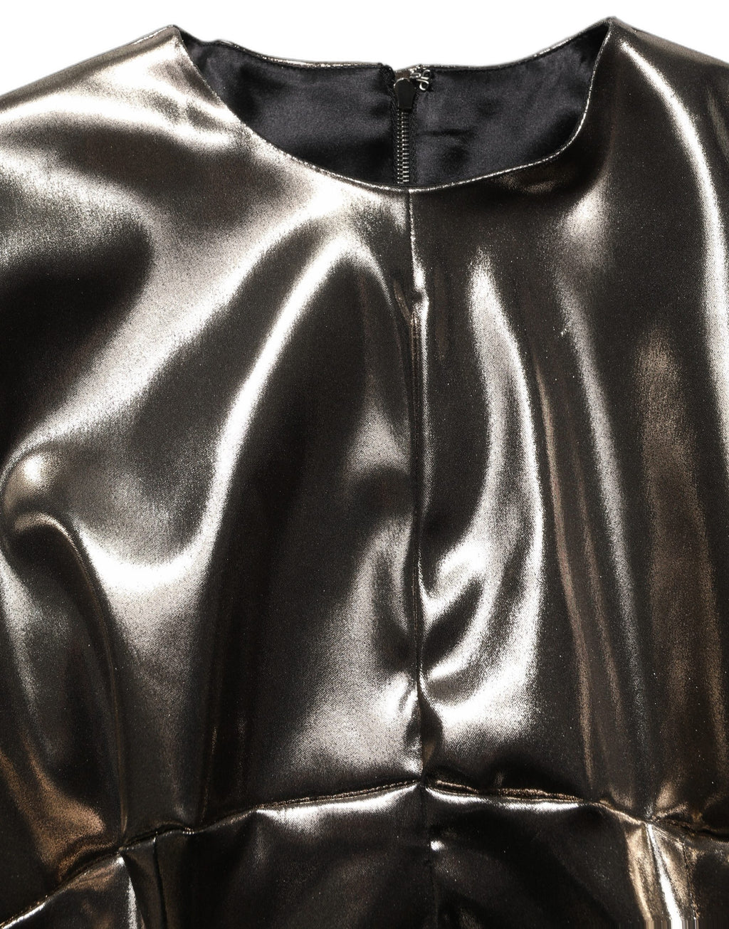Dolce & Gabbana Metallic Gold Polyester LongSleeve Maxi Dress