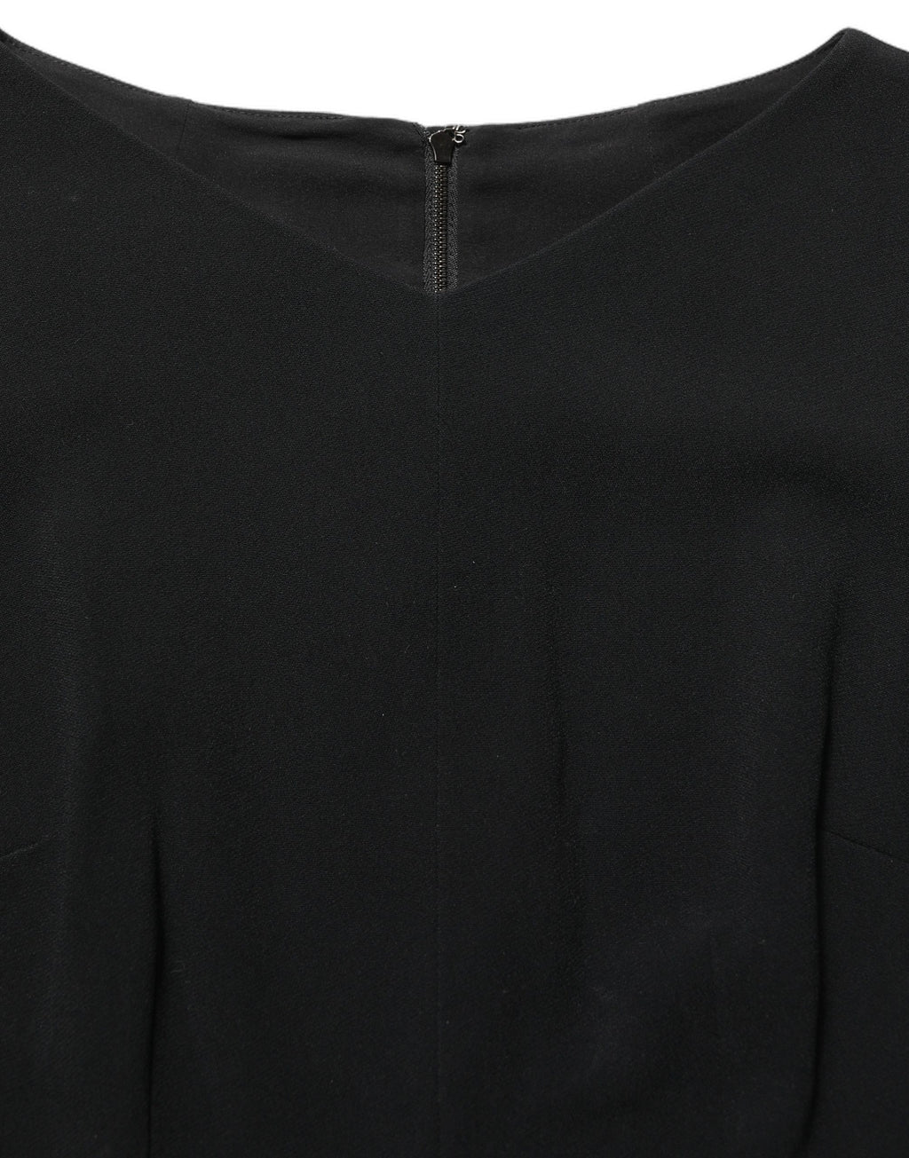 Dolce & Gabbana Black Viscose Short Sleeve A-line Midi Dress