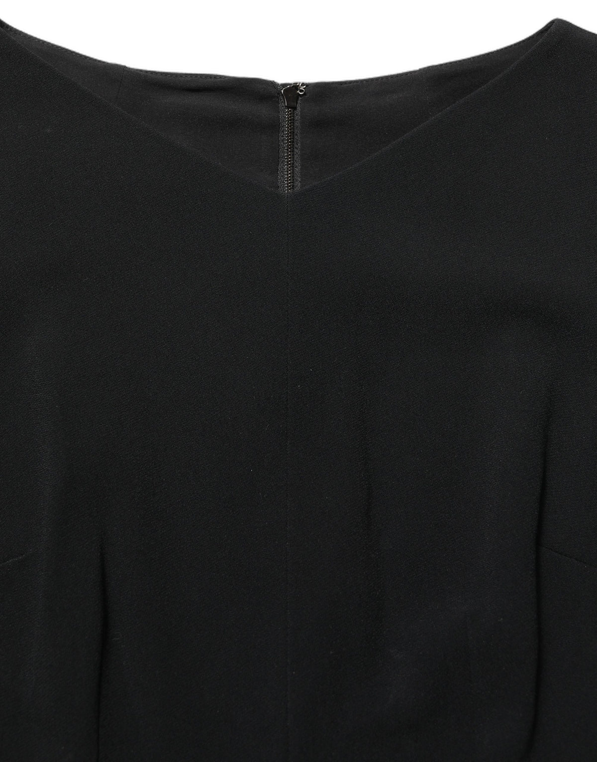 Dolce & Gabbana Black Viscose Short Sleeve A-line Midi Dress