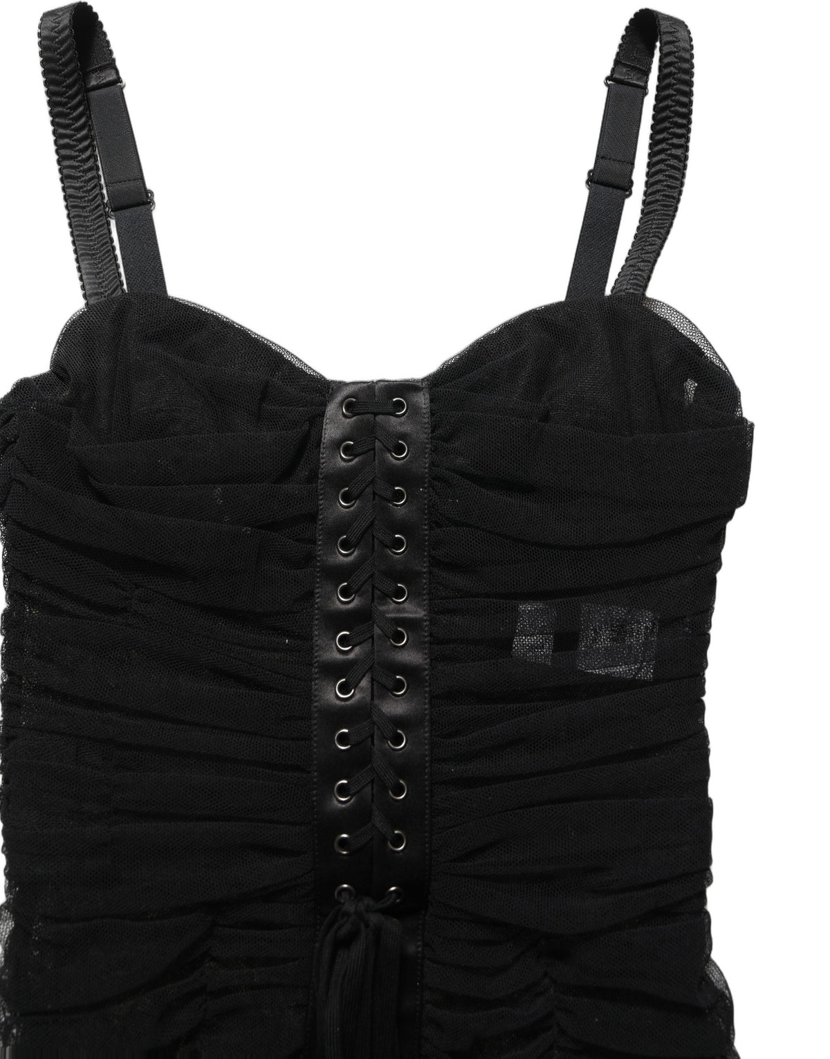 Dolce & Gabbana Sleeveless V-neck Shift Knee Length Black