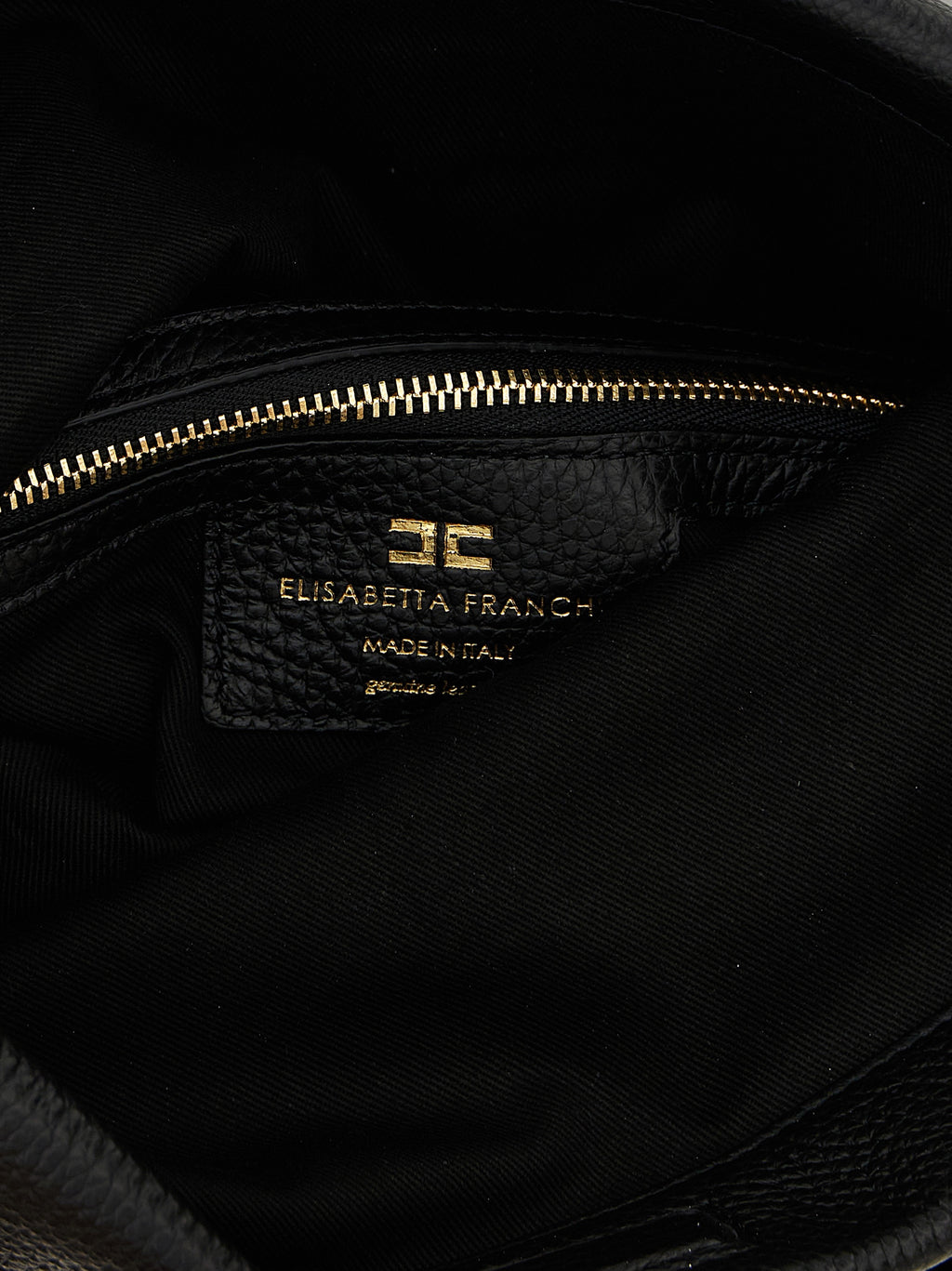 Elisabetta Franchi Black Calfskin Shoulder Bag