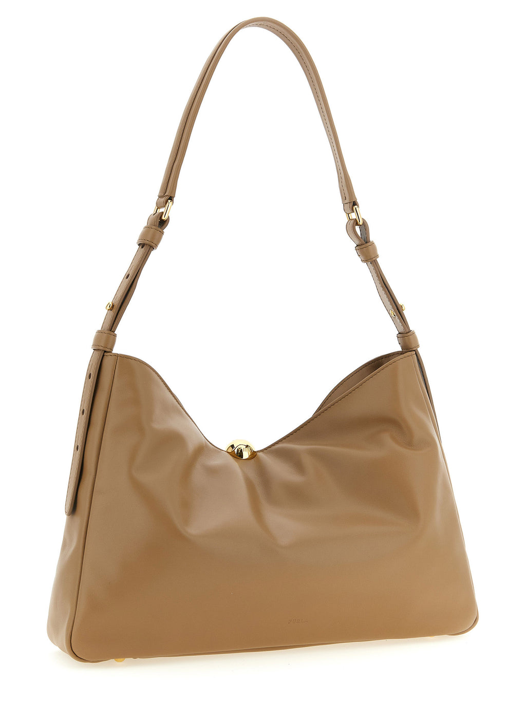 Furla Beige Calfskin Shoulder Bag