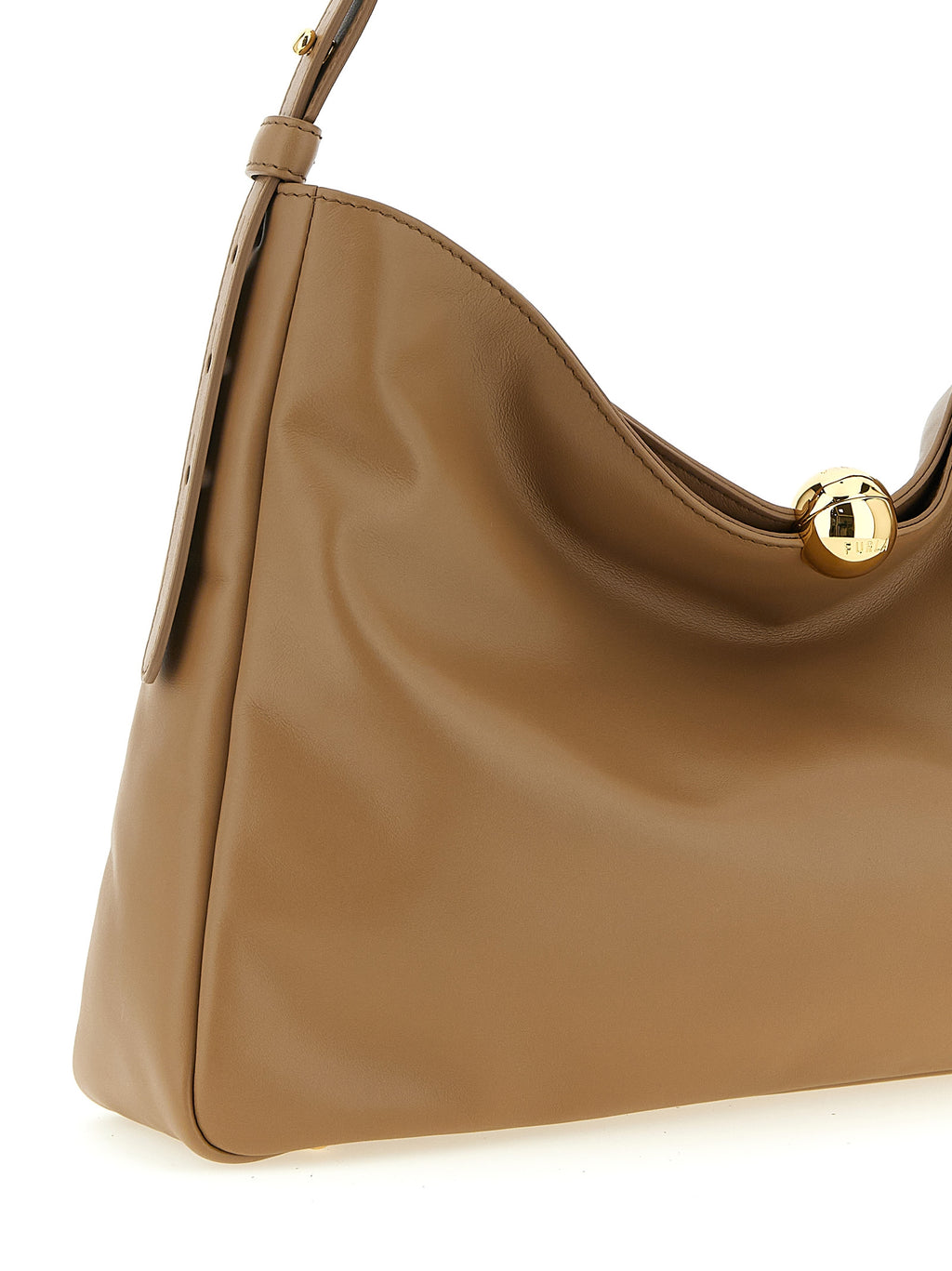 Furla Beige Calfskin Shoulder Bag