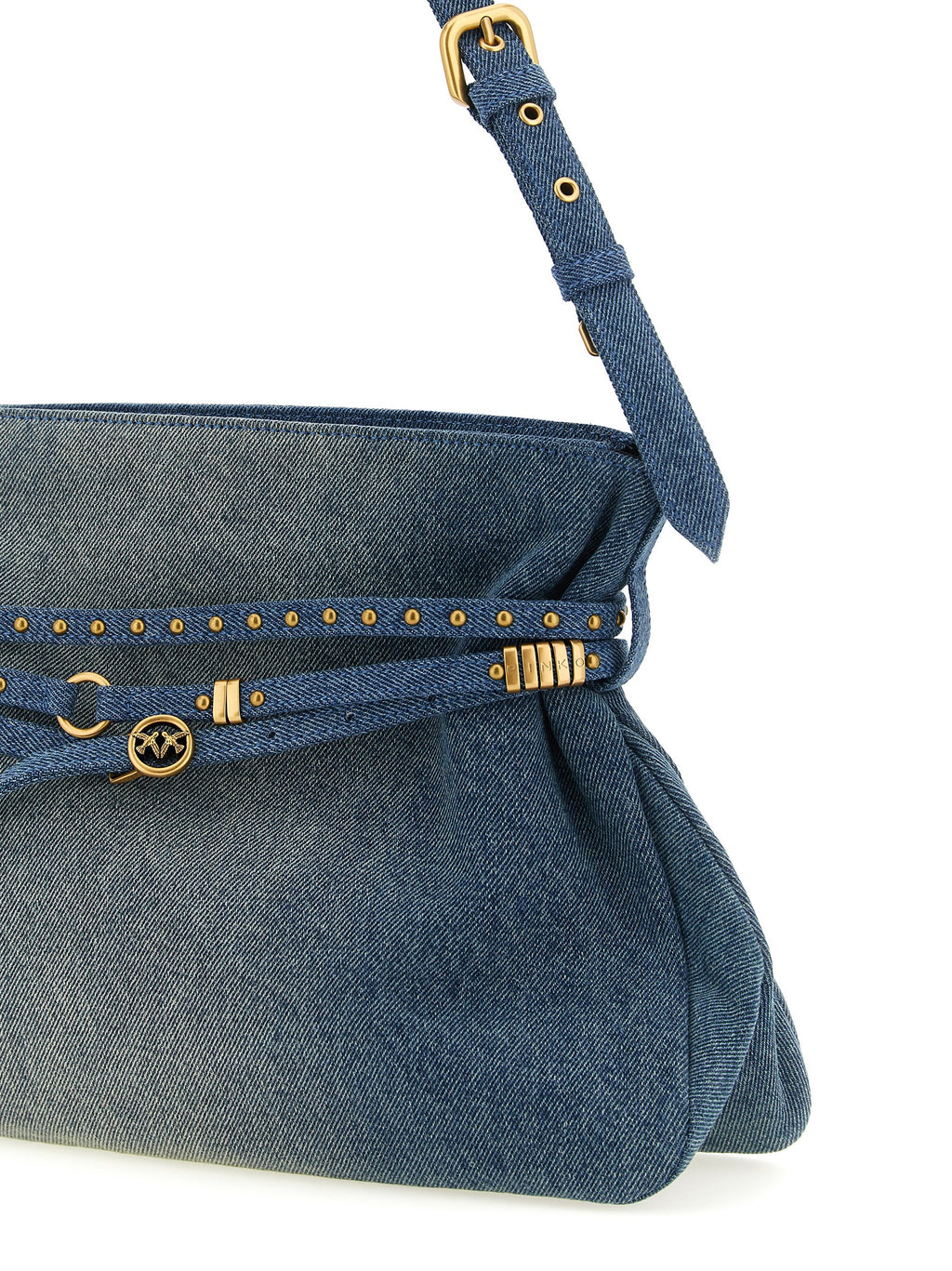 PINKO Blue Cotton Shoulder Bag