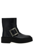 Roger Vivier Black Calfskin Ankle Boots