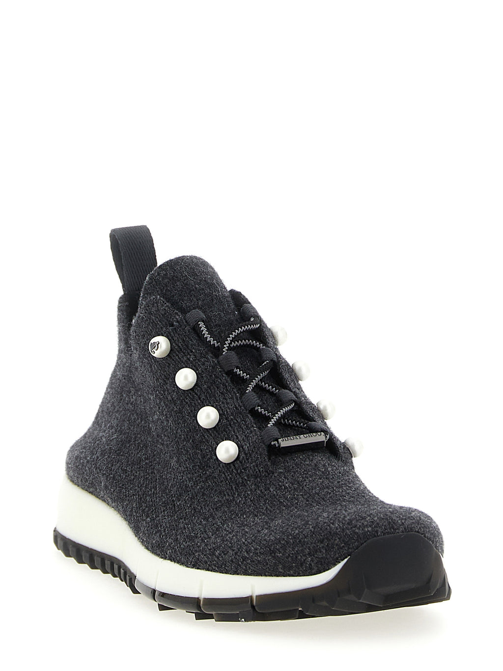 Jimmy Choo Black Tencel Low Top Sneakers