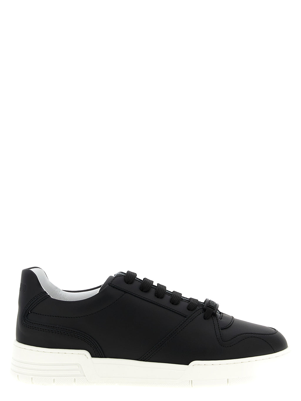Moschino Black Leather Low Top Sneakers