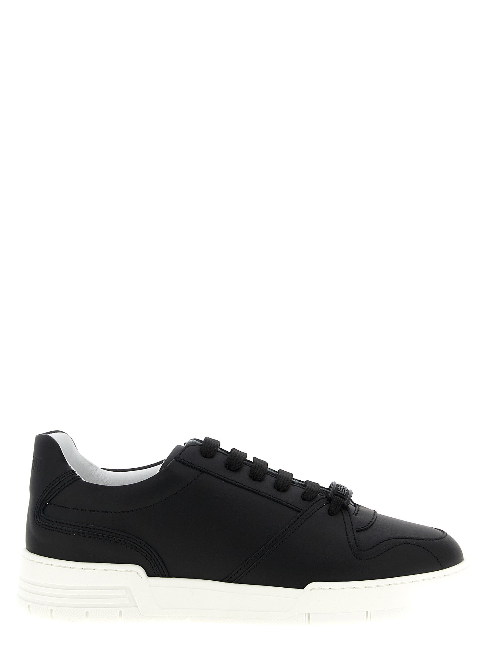 Moschino Black Leather Low Top Sneakers