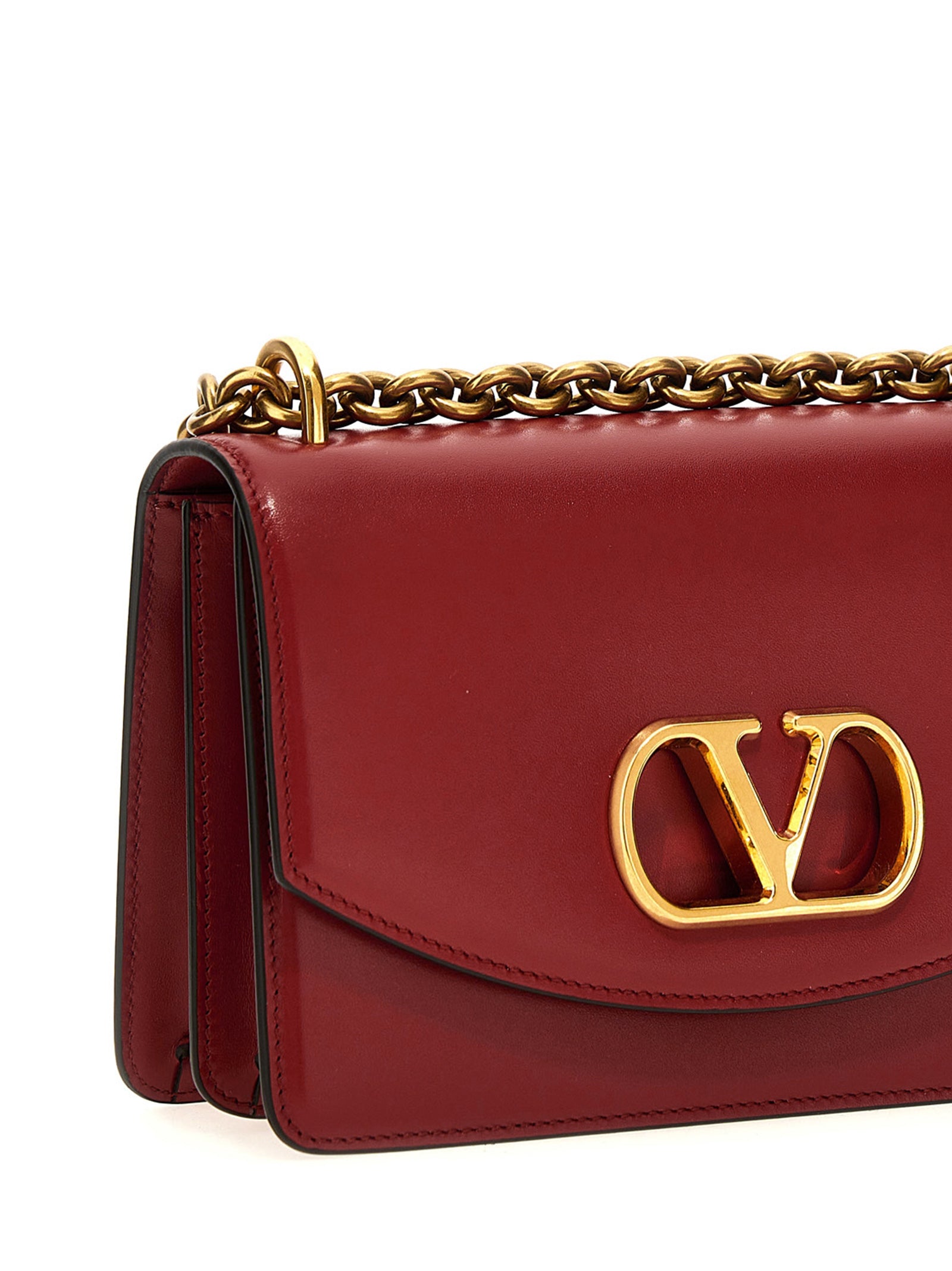 Valentino Garavani Red Calfskin Shoulder Bag