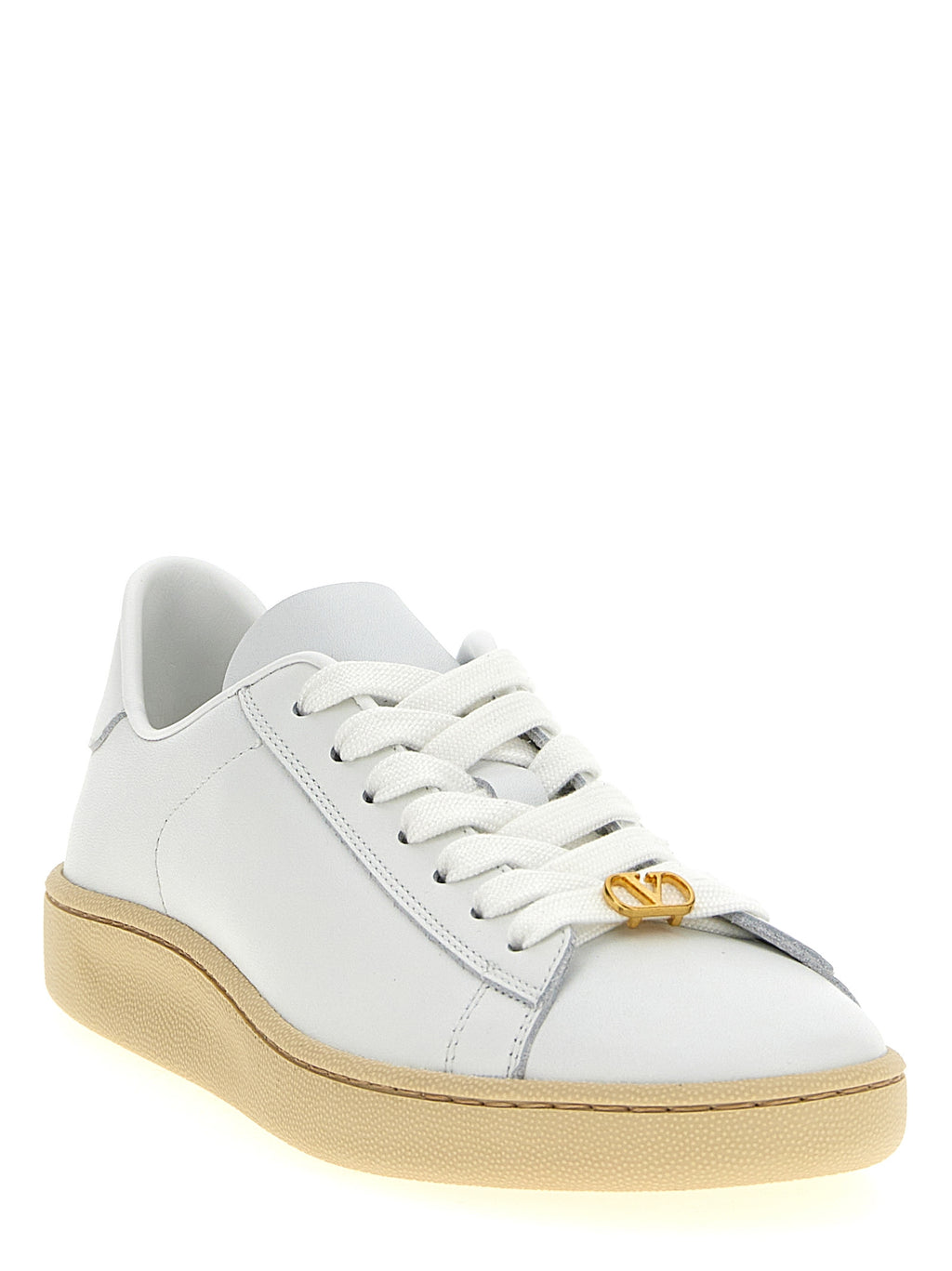 Valentino Garavani White Calfskin Low Top Sneakers