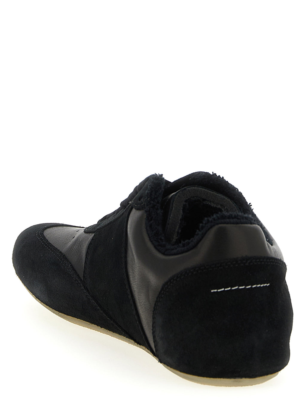MM6 Maison Margiela Black Calfskin Athletic Sneakers