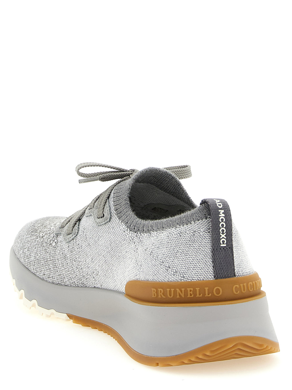 Brunello Cucinelli Gray Cotton Athletic Sneakers