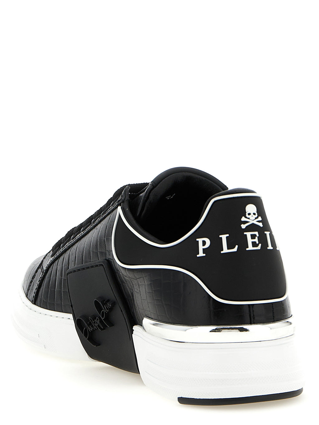 Philipp Plein Black Cowhide Low Top Sneakers