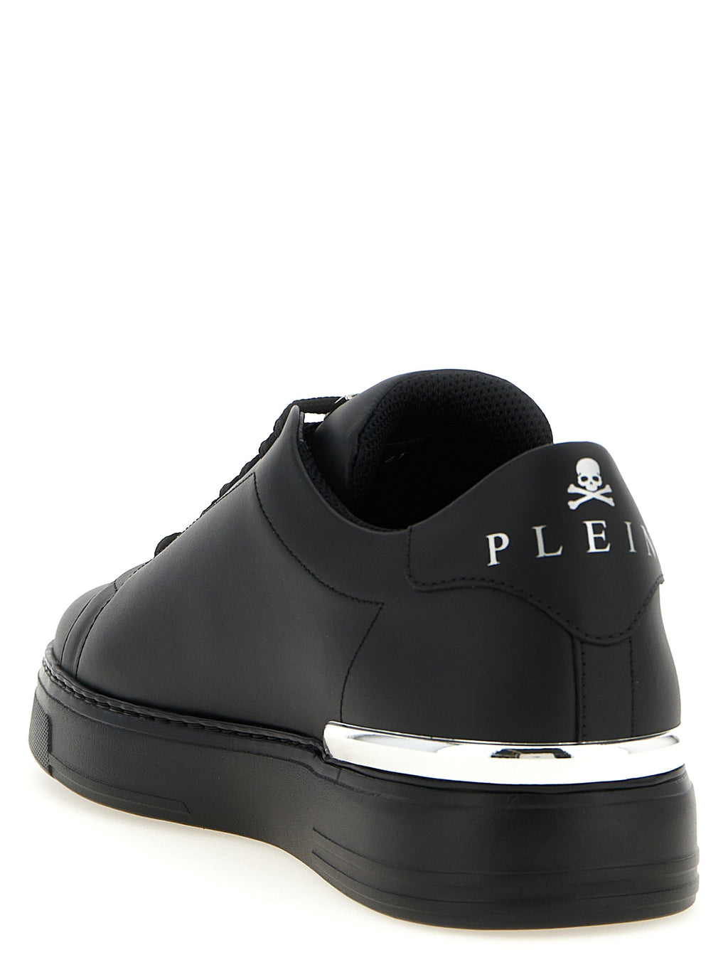 Philipp Plein Black Calfskin Low Top Sneakers