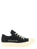 Rick Owens Black Calfskin Low Top Sneakers