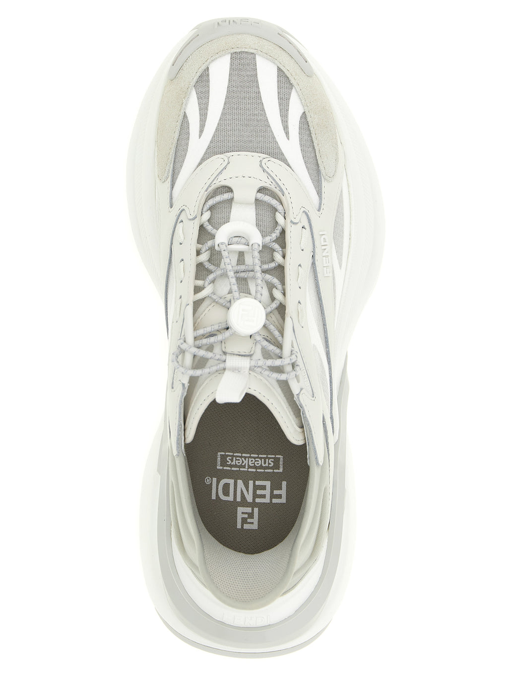 Fendi Gray Calfskin Athletic Sneakers