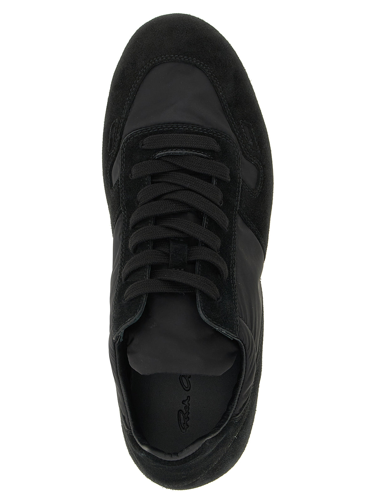 Rick Owens Black Calfskin Athletic Sneakers