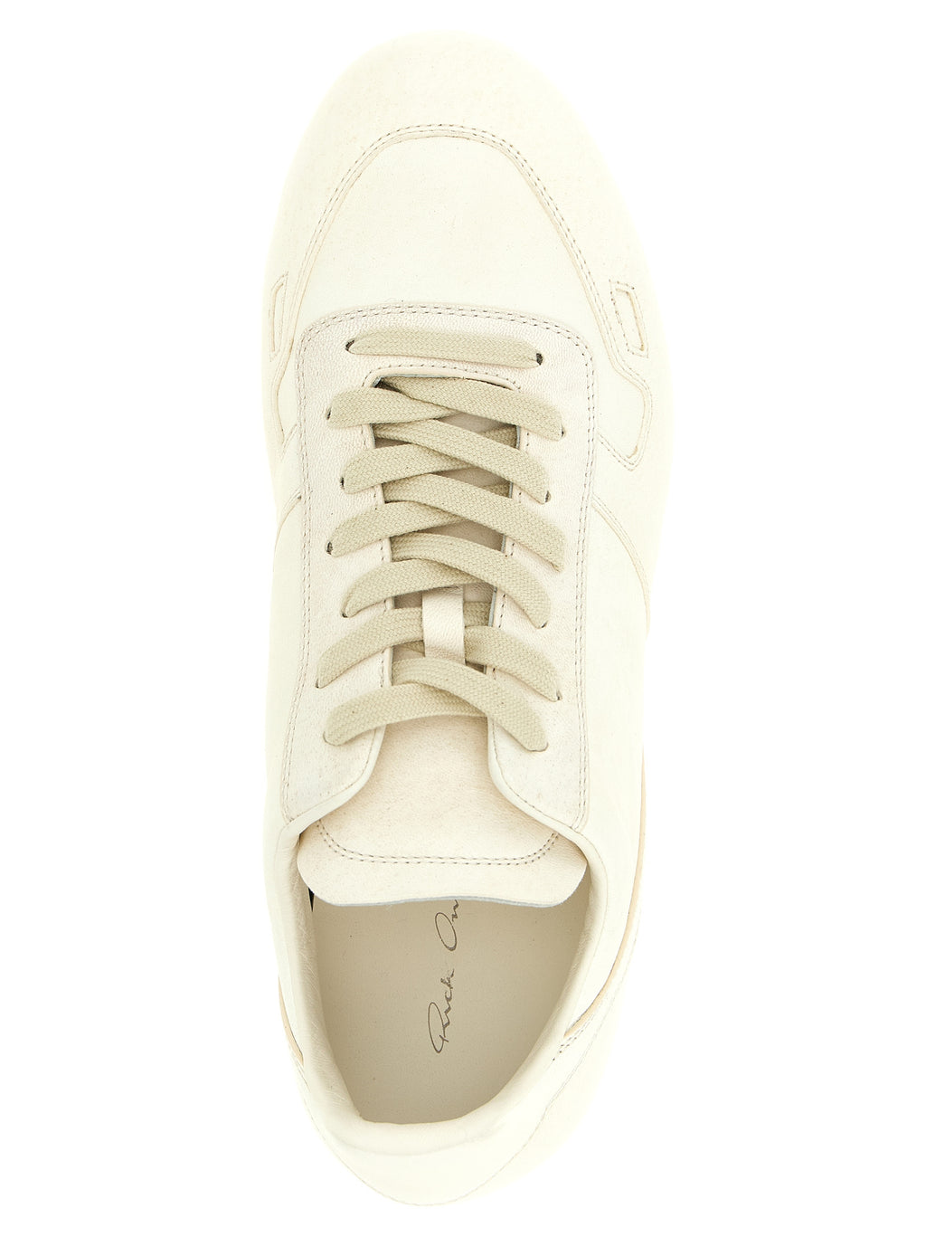 Rick Owens White Lamb Leather Low Top Sneakers
