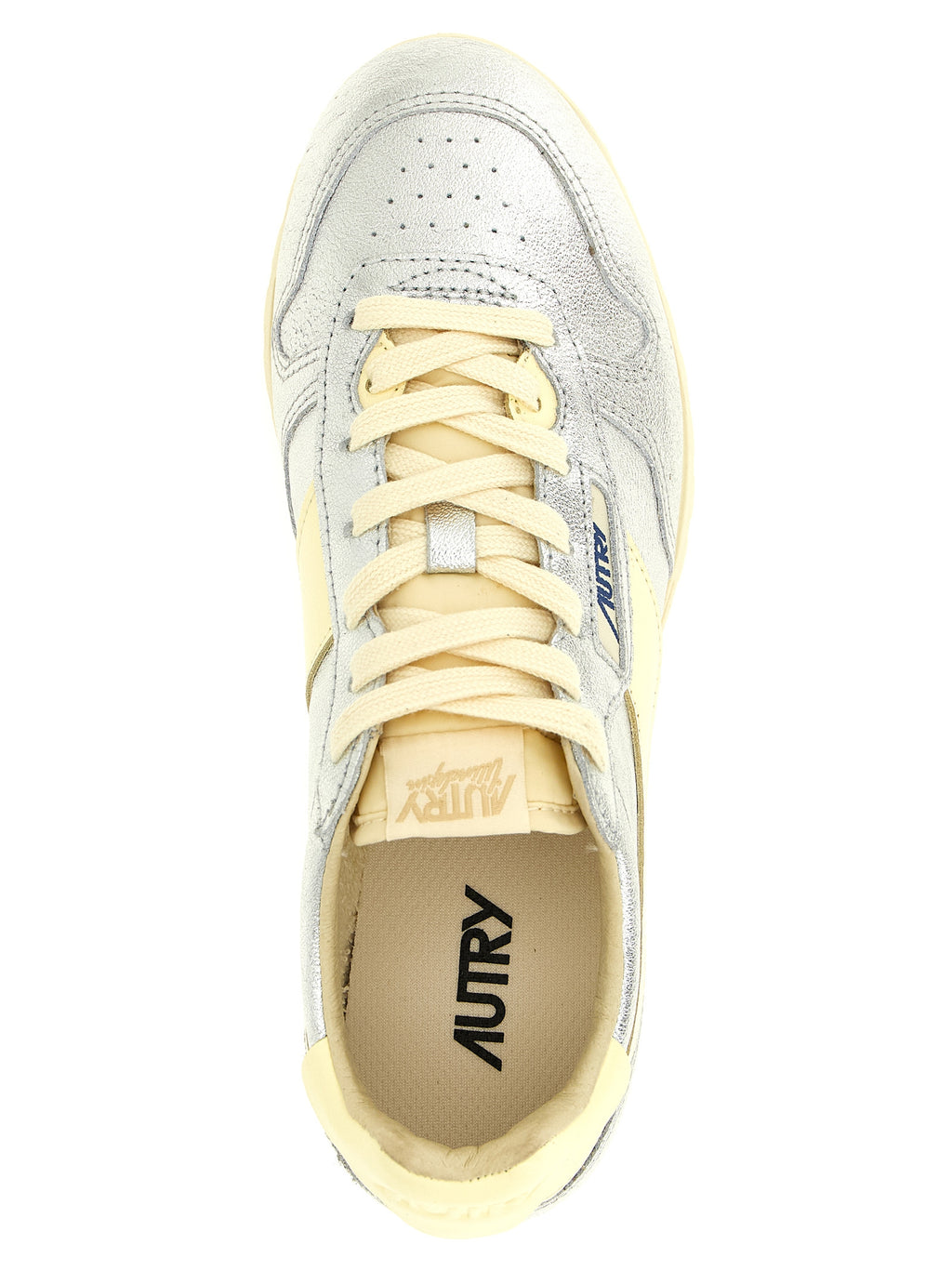 Autry Silver Cowhide Low Top Sneakers