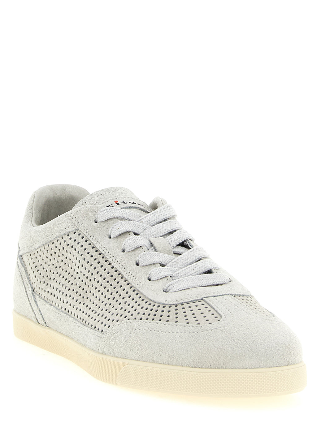 Kiton Gray Calfskin Low Top Sneakers