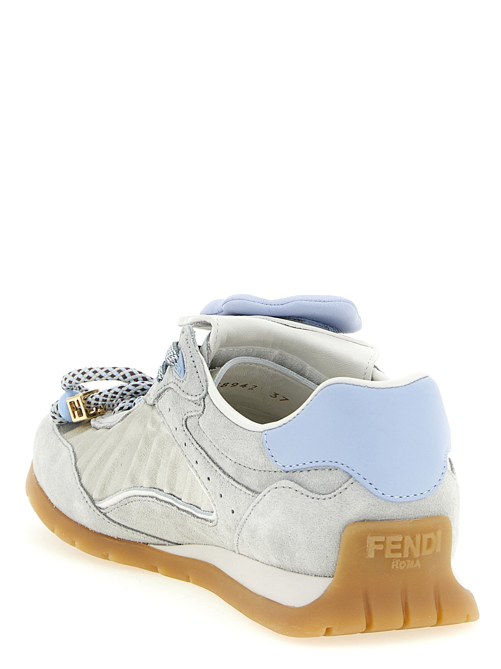 Fendi Gray Calfskin Athletic Sneakers