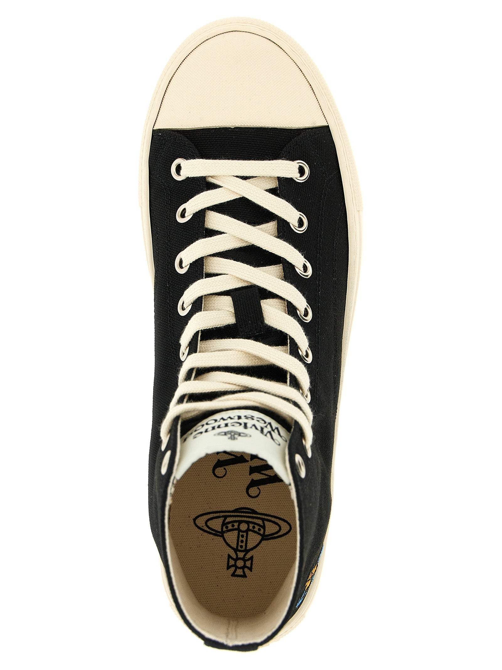 Vivienne Westwood Bicolor Cotton High Top Sneakers