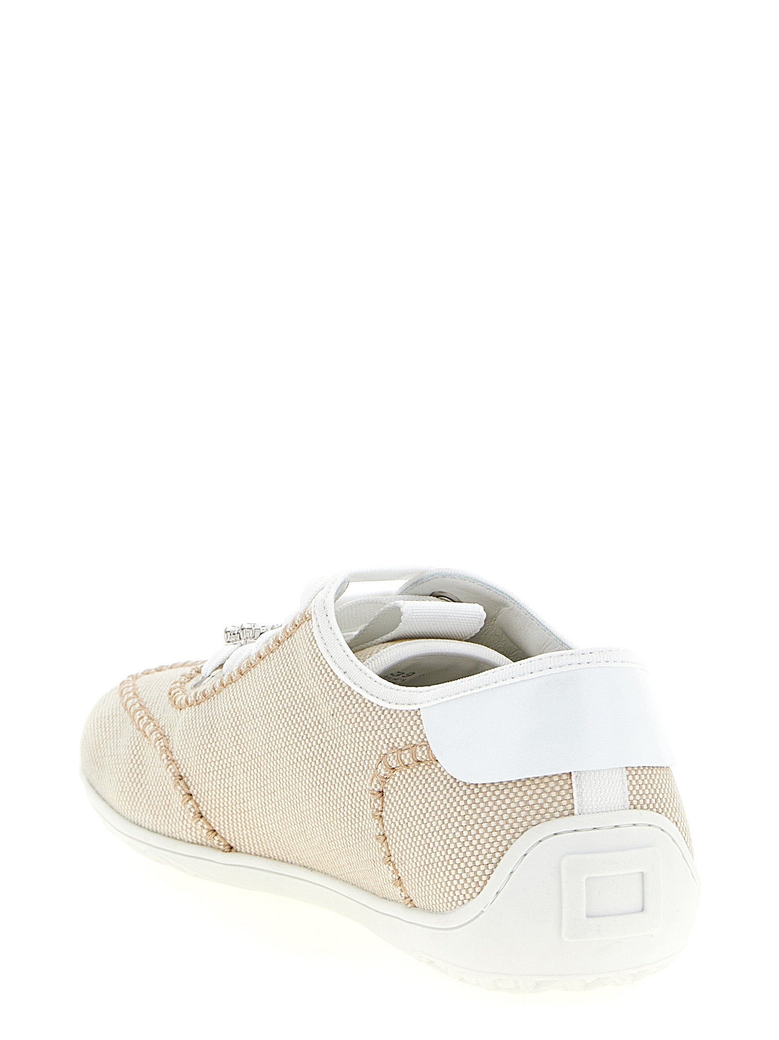 Roger Vivier Beige Polyamide Low Top Sneakers