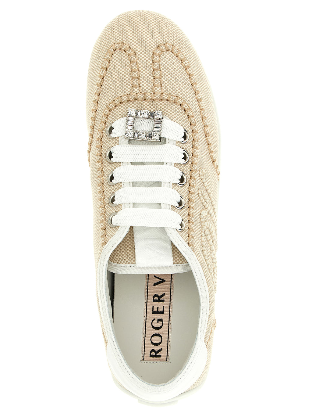 Roger Vivier Beige Polyamide Low Top Sneakers