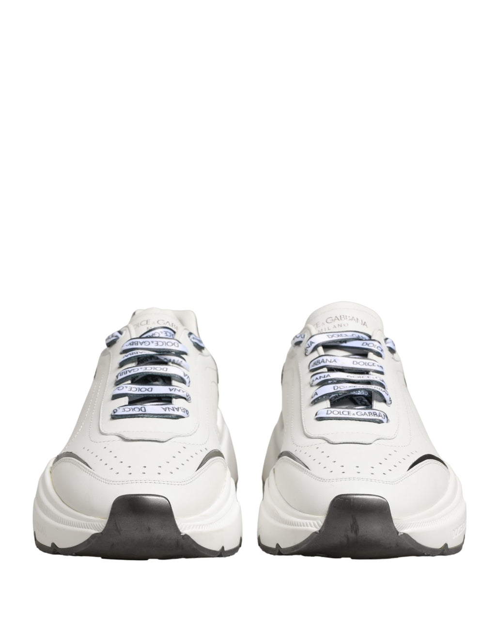 Dolce & Gabbana White Silver Daymaster Low Top Men Sneakers Shoes