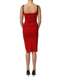 Dolce & Gabbana Red Stretch Bodycon Sheath Knee Length Dress